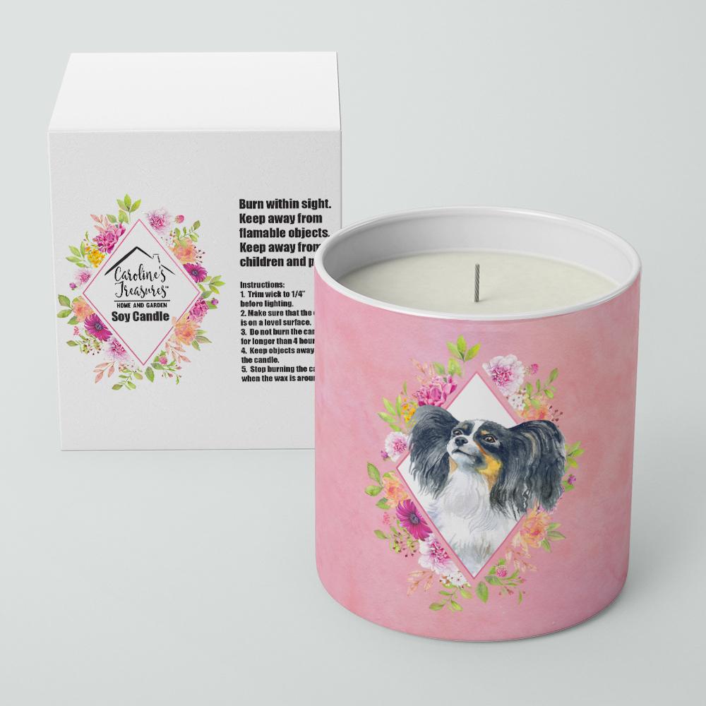 Papillon Pink Flowers 10 oz Decorative Soy Candle CK4165CDL by Caroline's Treasures