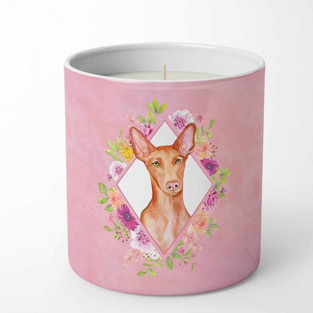 Pharaoh Hound Pink Flowers 10 oz Decorative Soy Candle CK4168CDL by Caroline&#39;s Treasures
