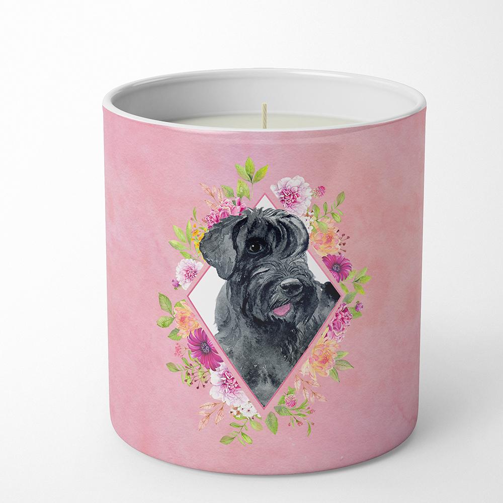 Giant Schnauzer Pink Flowers 10 oz Decorative Soy Candle CK4178CDL by Caroline&#39;s Treasures