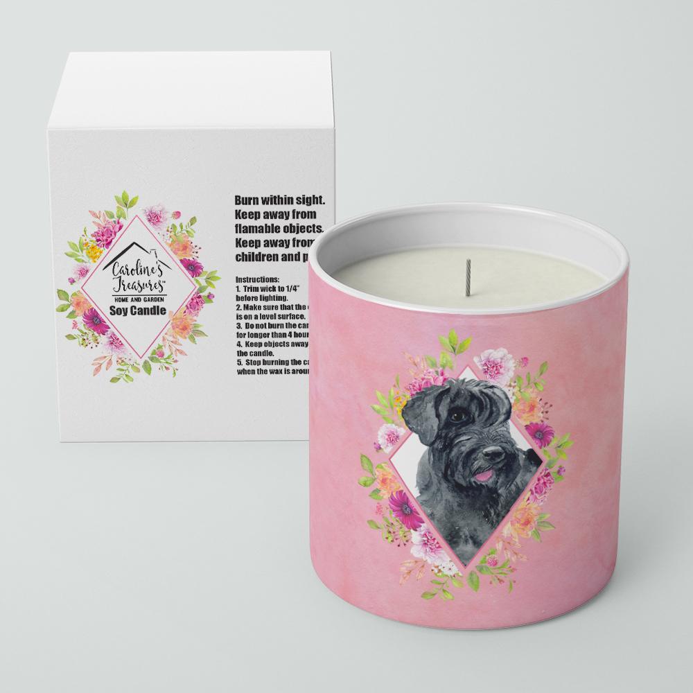 Giant Schnauzer Pink Flowers 10 oz Decorative Soy Candle CK4178CDL by Caroline's Treasures