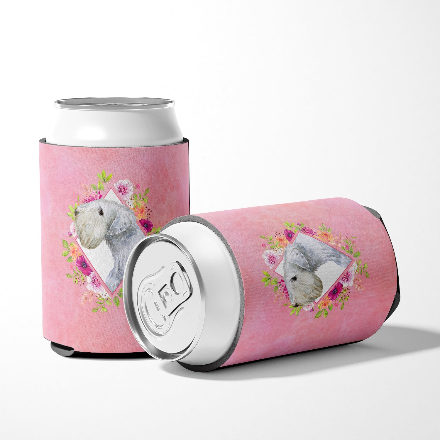 Sealyham Terrier Pink Flowers Can or Bottle Hugger CK4180CC  the-store.com.