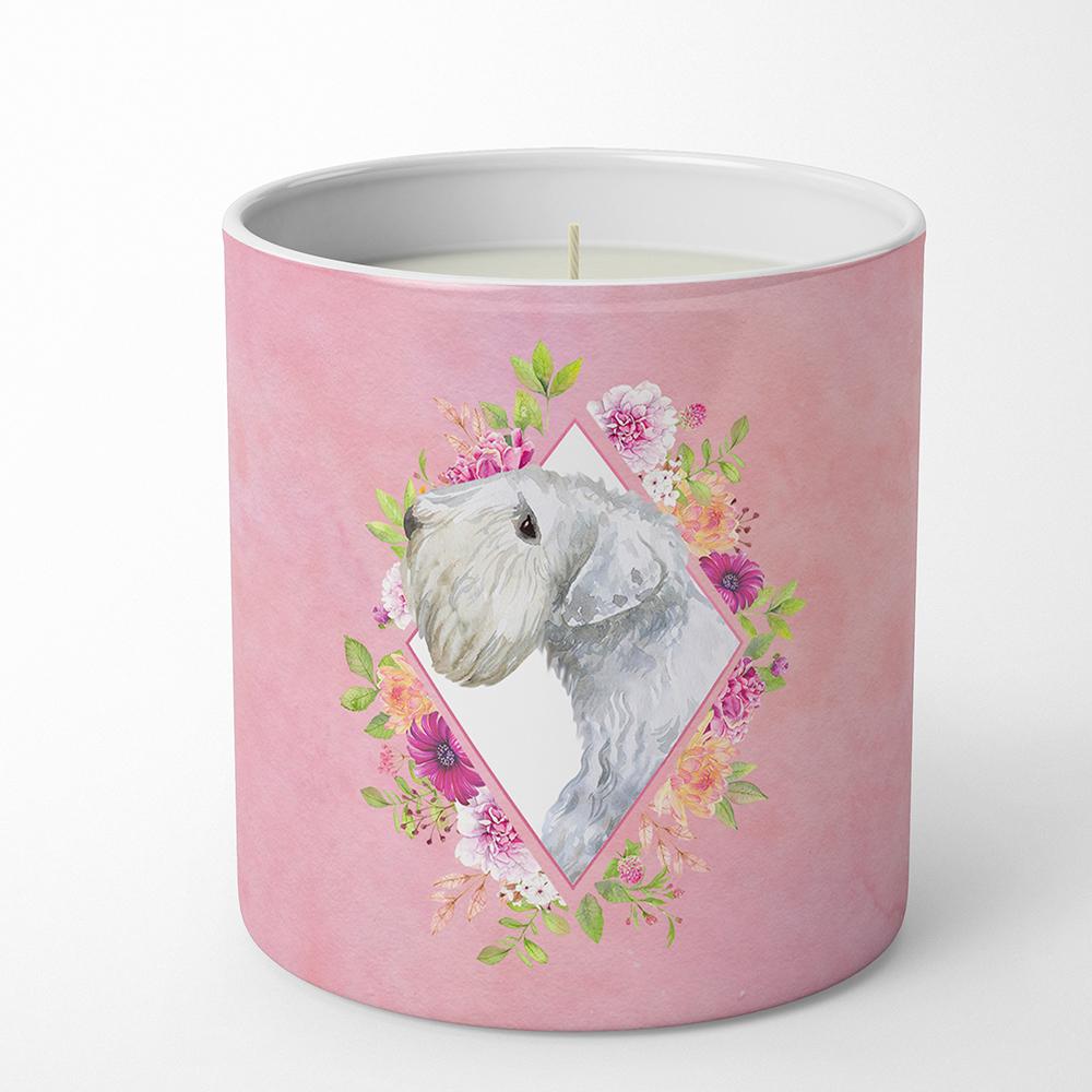 Sealyham Terrier Pink Flowers 10 oz Decorative Soy Candle CK4180CDL by Caroline&#39;s Treasures