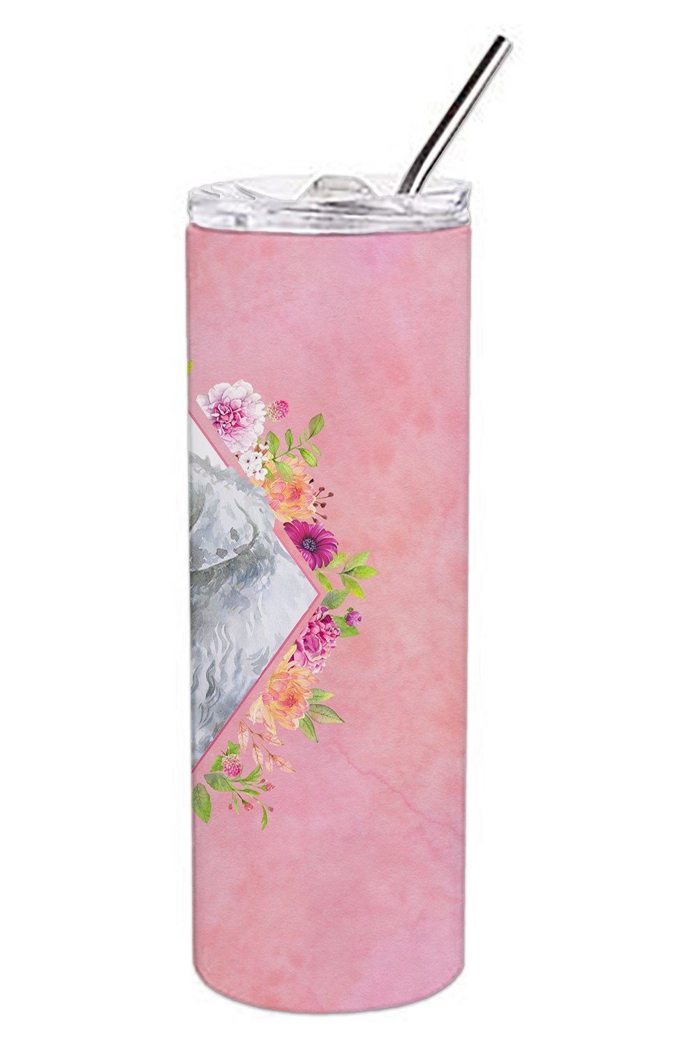 Sealyham Terrier Pink Flowers Double Walled Stainless Steel 20 oz Skinny Tumbler CK4180TBL20 by Caroline's Treasures