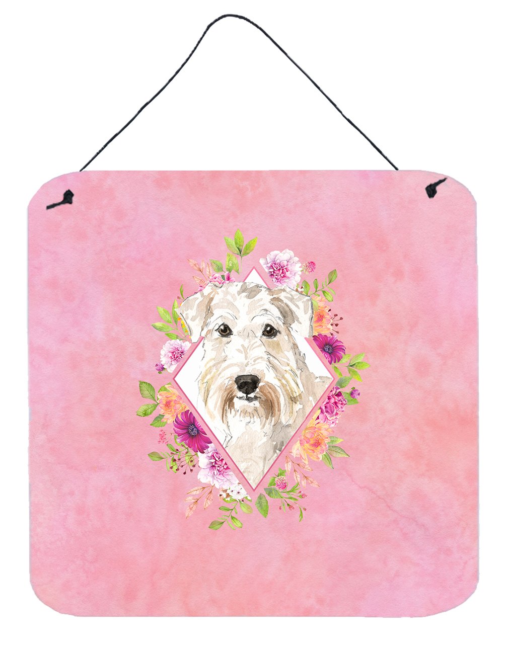 Wheaten Terrier Pink Flowers Wall or Door Hanging Prints CK4202DS66 by Caroline&#39;s Treasures