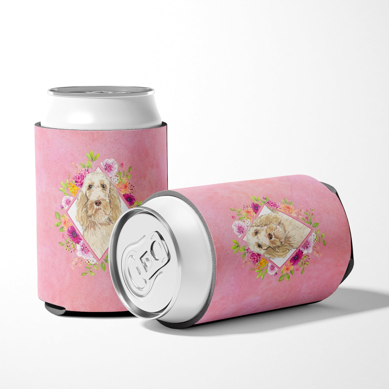 Spinone Italiano Pink Flowers Can or Bottle Hugger CK4209CC