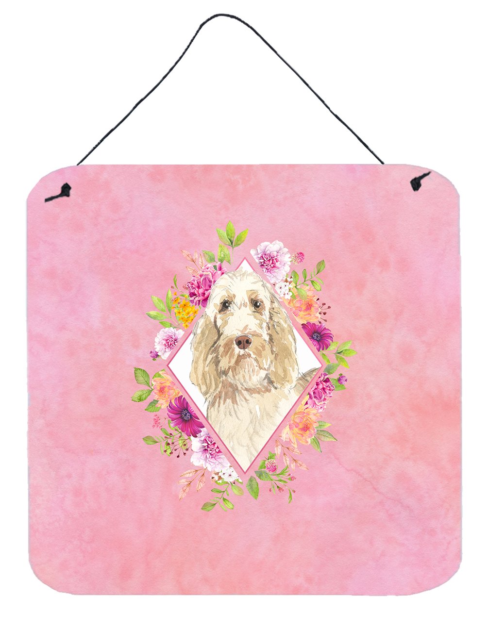 Spinone Italiano Pink Flowers Wall or Door Hanging Prints CK4209DS66 by Caroline&#39;s Treasures