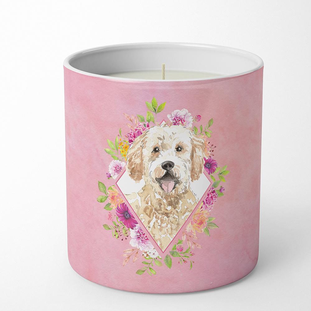 Goldendoodle Pink Flowers 10 oz Decorative Soy Candle CK4236CDL by Caroline&#39;s Treasures