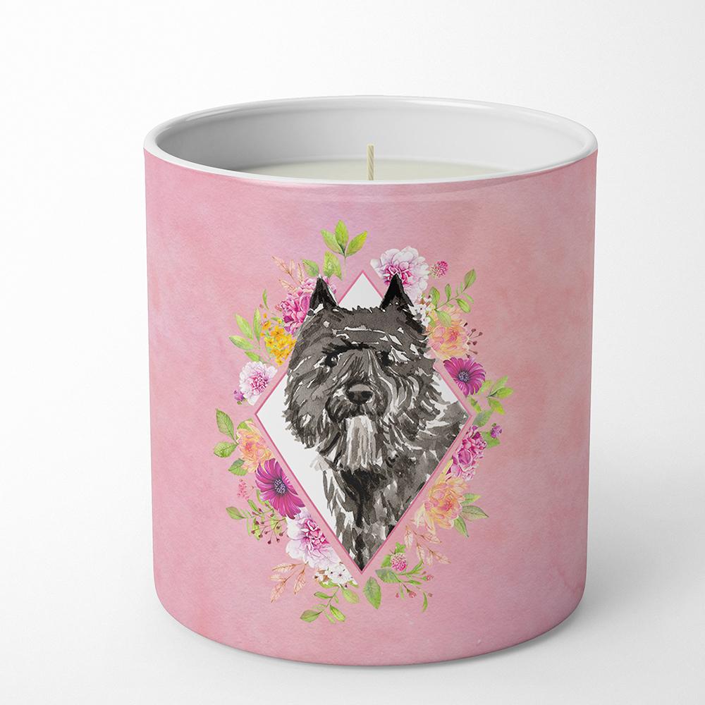 Bouvier des Flandres Pink Flowers 10 oz Decorative Soy Candle CK4256CDL by Caroline&#39;s Treasures