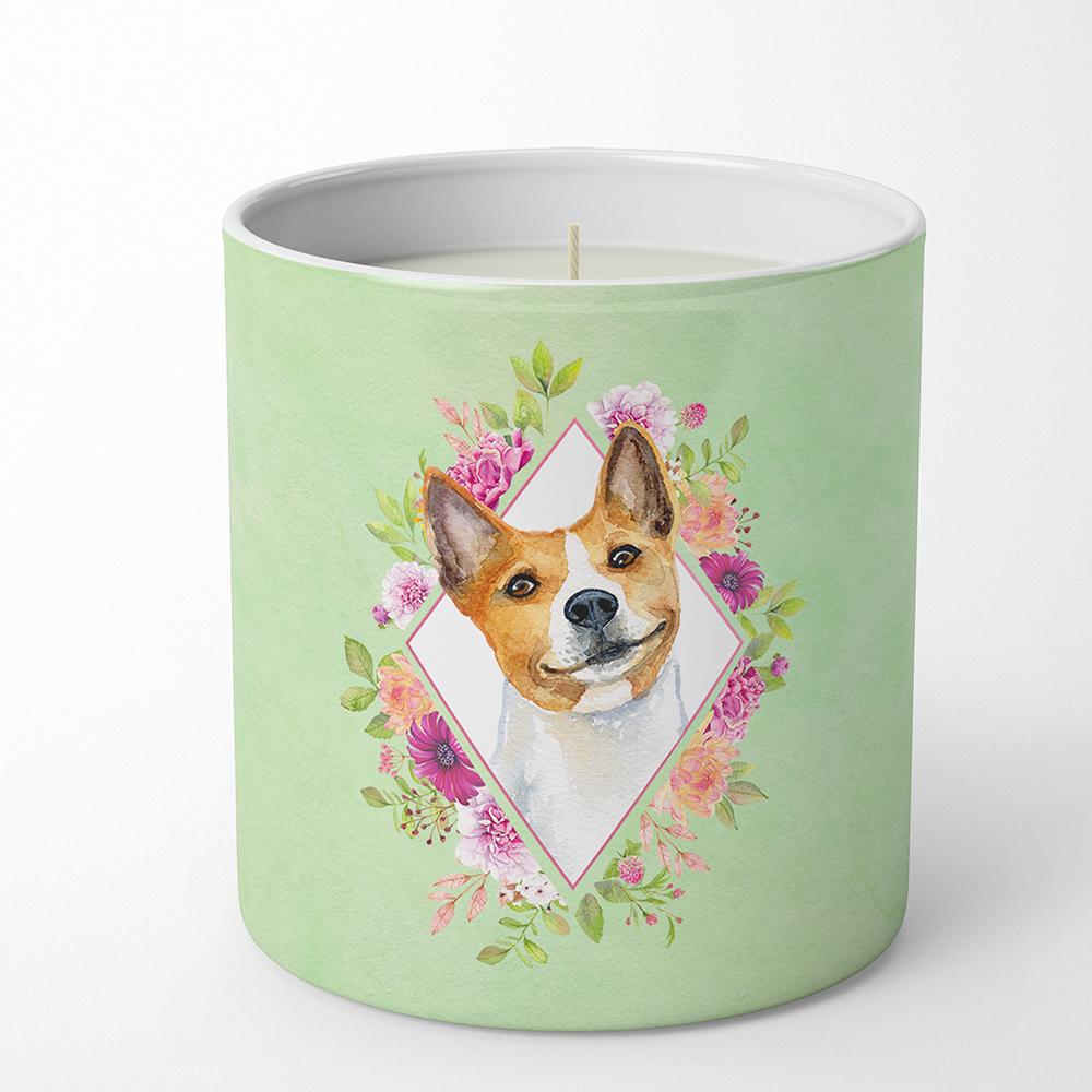 Basenji Green Flowers 10 oz Decorative Soy Candle CK4275CDL by Caroline's Treasures