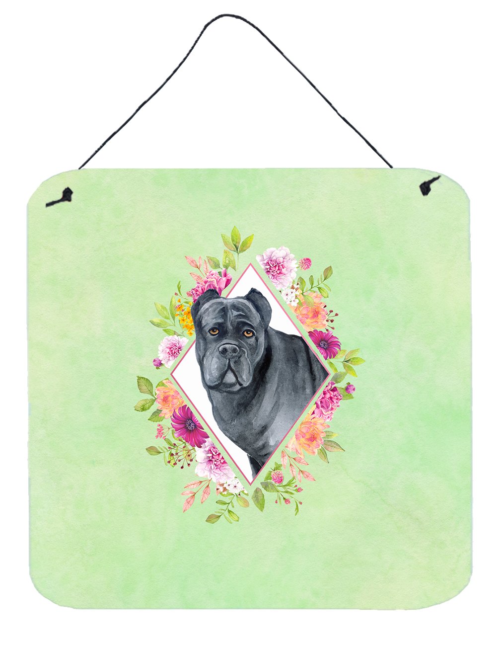 Cane Corso Green Flowers Wall or Door Hanging Prints CK4285DS66 by Caroline&#39;s Treasures