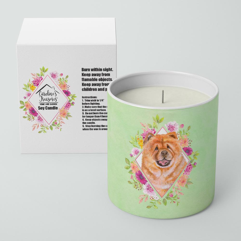 Chow Chow #1 Green Flowers 10 oz Decorative Soy Candle CK4291CDL by Caroline&#39;s Treasures