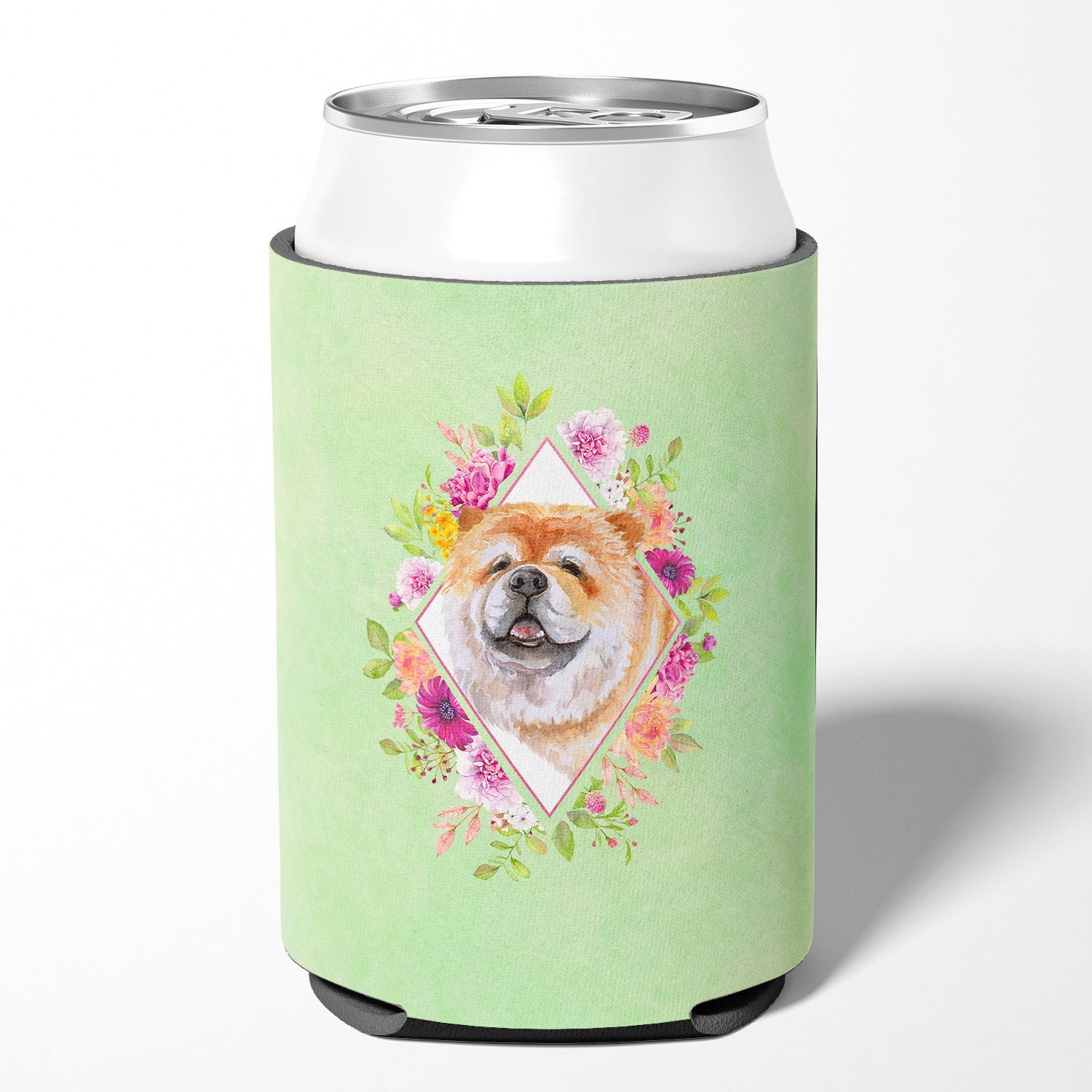 Chow Chow #2 Green Flowers Can or Bottle Hugger CK4292CC