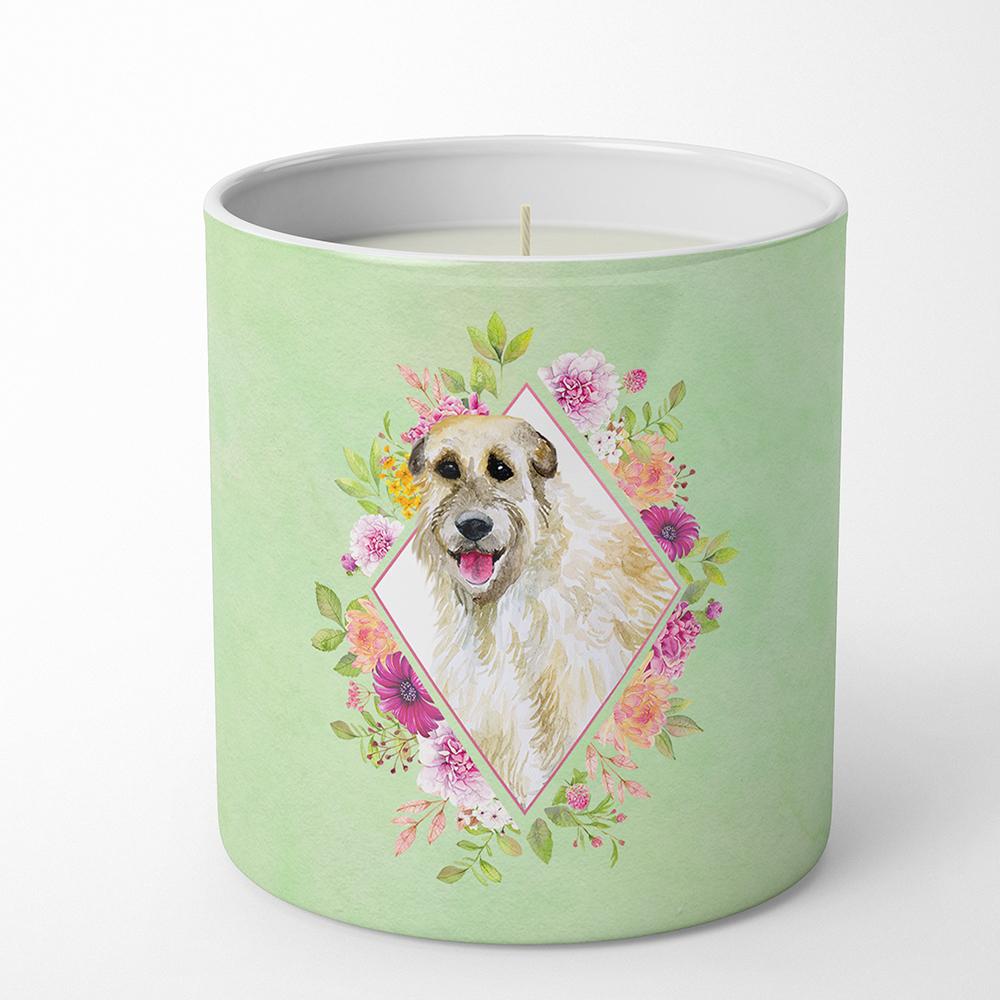 Irish Wolfhound Green Flowers 10 oz Decorative Soy Candle CK4313CDL by Caroline's Treasures