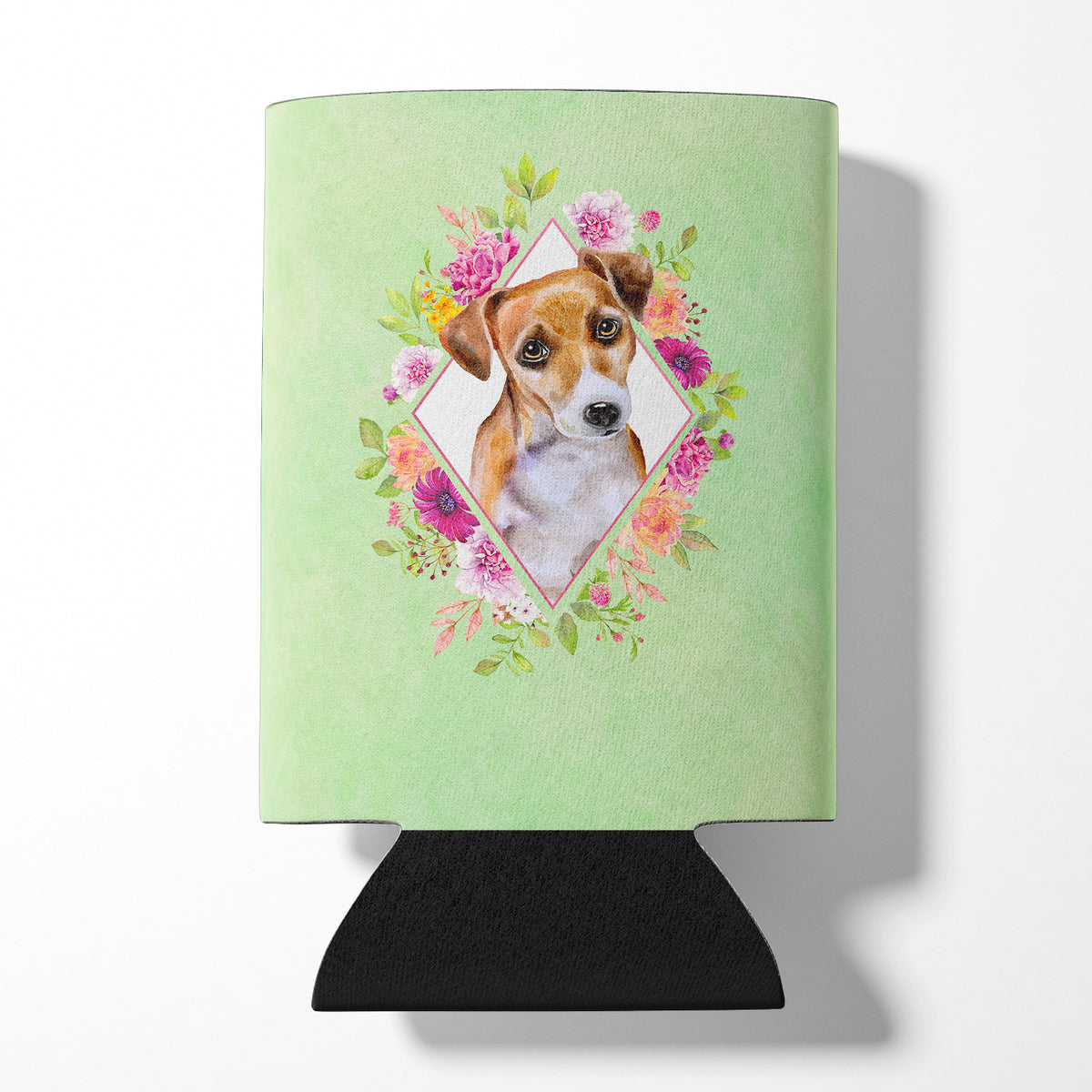 Jack Russell Terrier #1 Green Flowers Can or Bottle Hugger CK4315CC