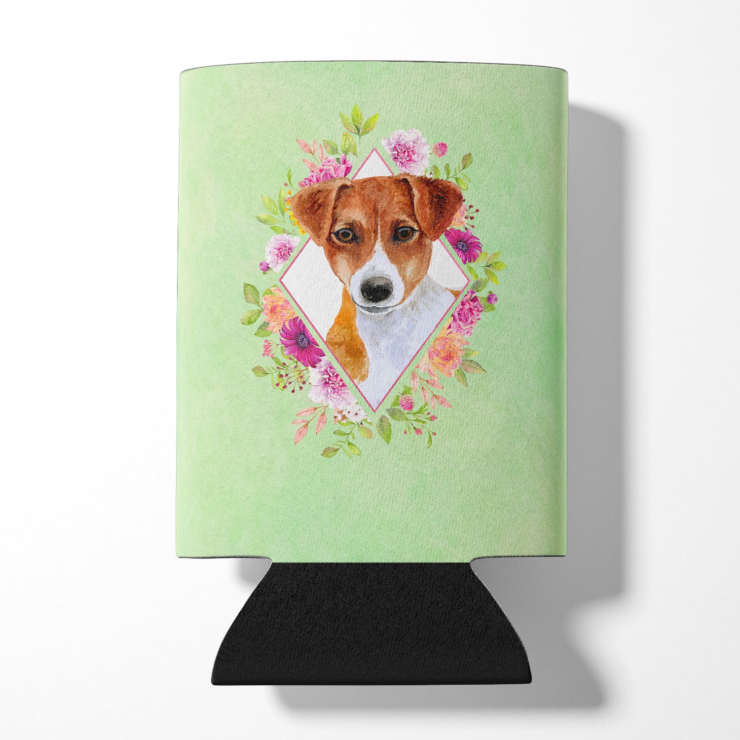 Jack Russell Terrier #2 Green Flowers Can or Bottle Hugger CK4316CC