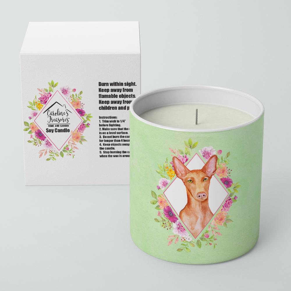 Pharaoh Hound Green Flowers 10 oz Decorative Soy Candle CK4328CDL by Caroline&#39;s Treasures