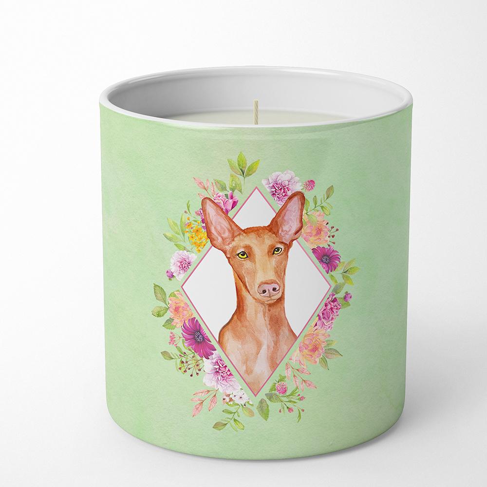 Caroline's Treasures Pharaoh Hound Green Flowers 10 oz Decorative Soy Candle CK4328CDL