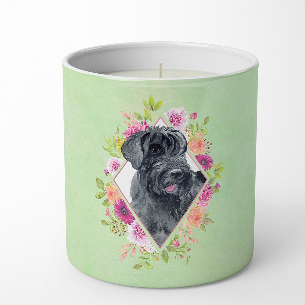 Giant Schnauzer Green Flowers 10 oz Decorative Soy Candle CK4338CDL by Caroline's Treasures