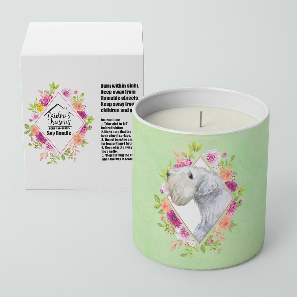 Sealyham Terrier Green Flowers 10 oz Decorative Soy Candle CK4340CDL by Caroline&#39;s Treasures