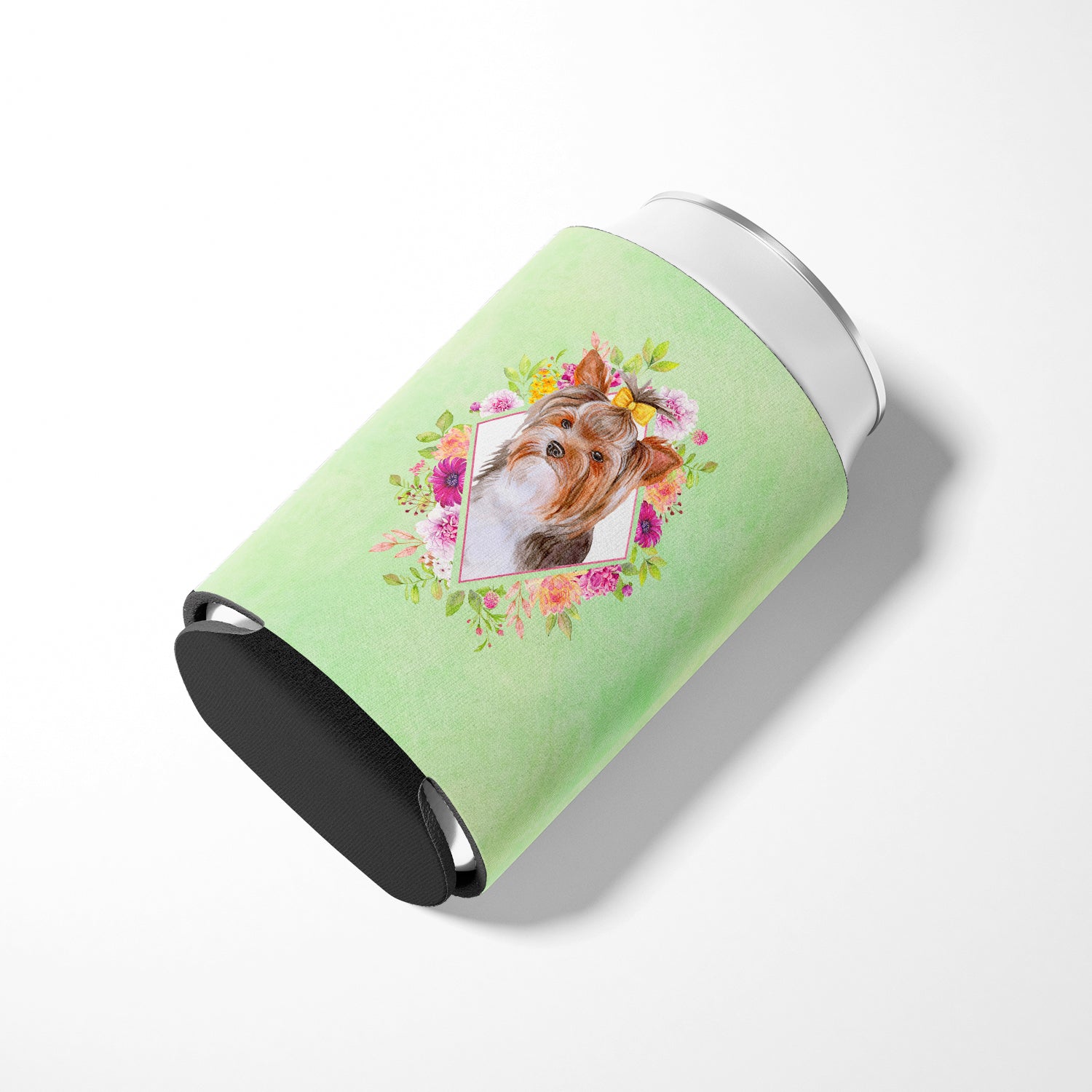 Yorkshire Terrier #1 Green Flowers Can or Bottle Hugger CK4354CC