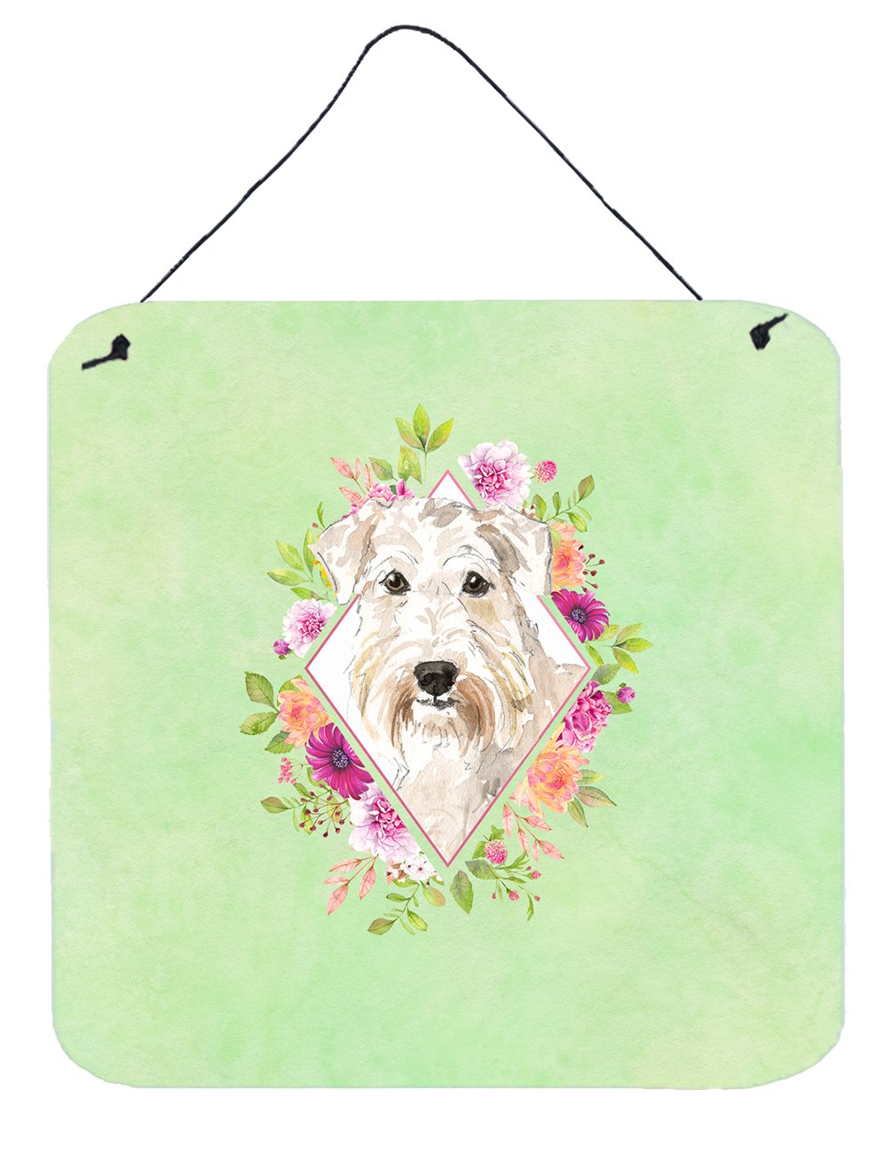Wheaten Terrier Green Flowers Wall or Door Hanging Prints CK4362DS66 by Caroline&#39;s Treasures