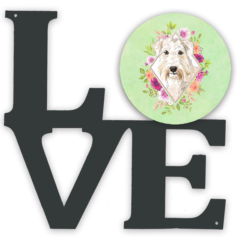 Wheaten Terrier Green Flowers Metal Wall Artwork LOVE CK4362WALV by Caroline&#39;s Treasures