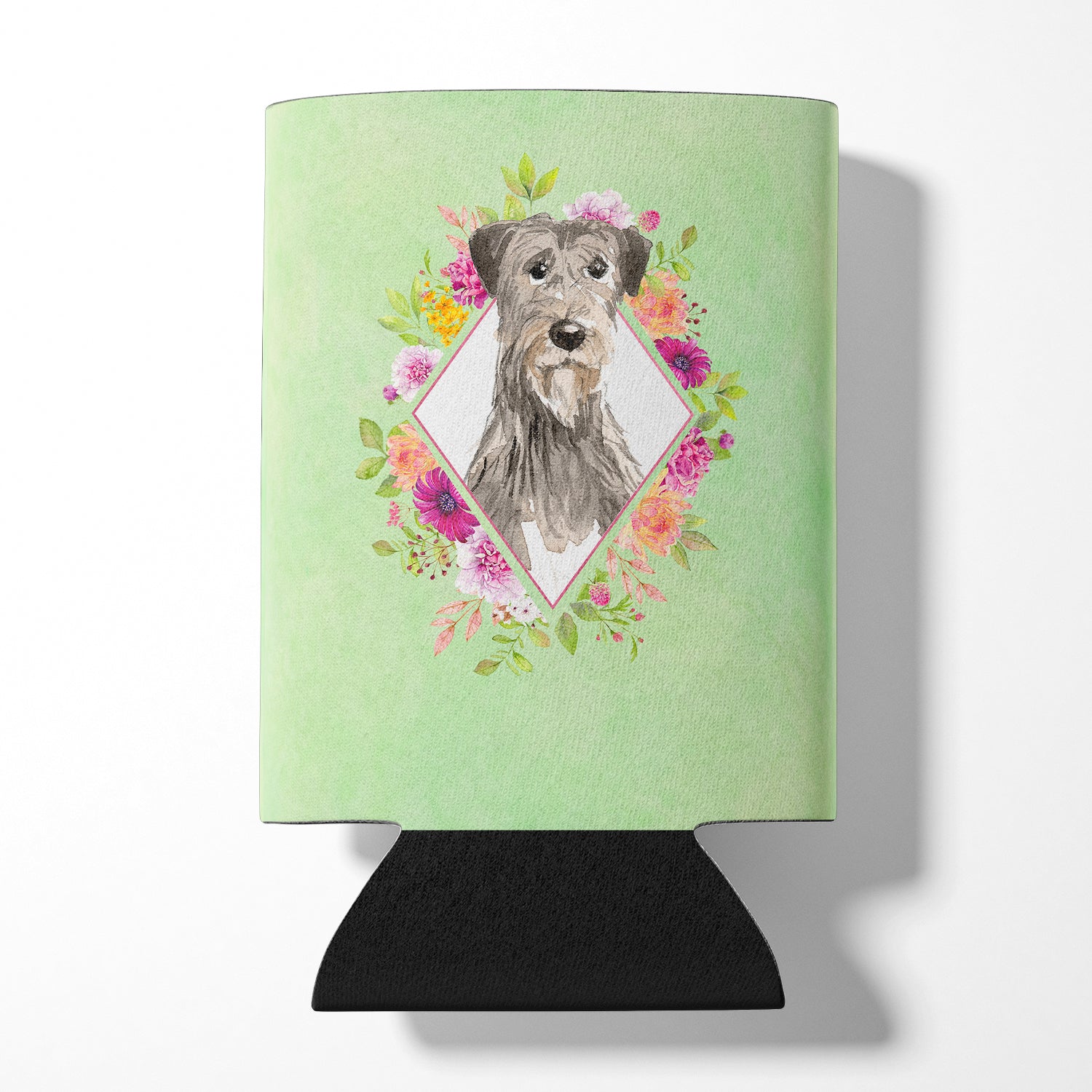 Irish Wolfhound Green Flowers Can or Bottle Hugger CK4391CC  the-store.com.