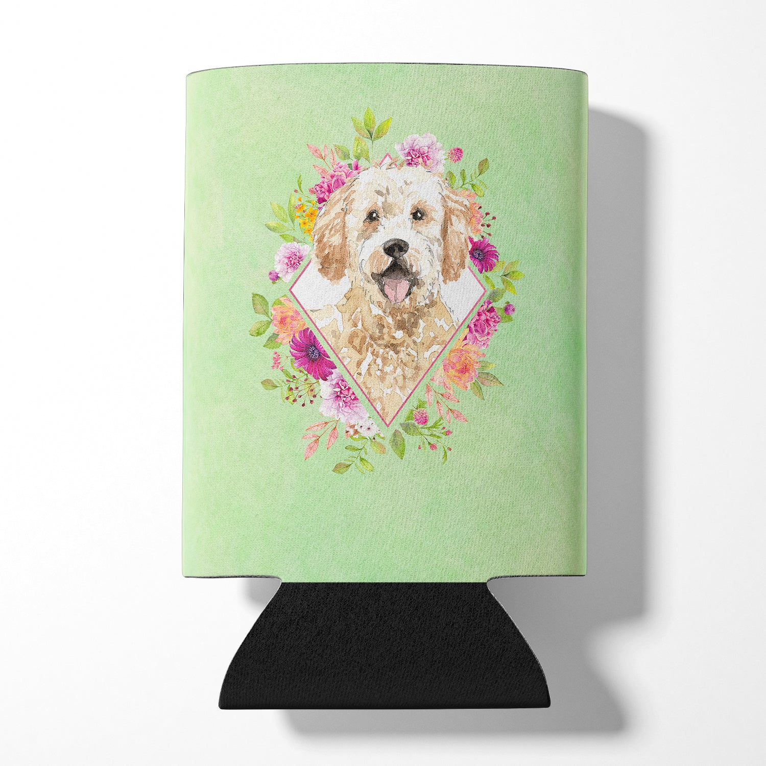 Goldendoodle Green Flowers Can or Bottle Hugger CK4396CC  the-store.com.