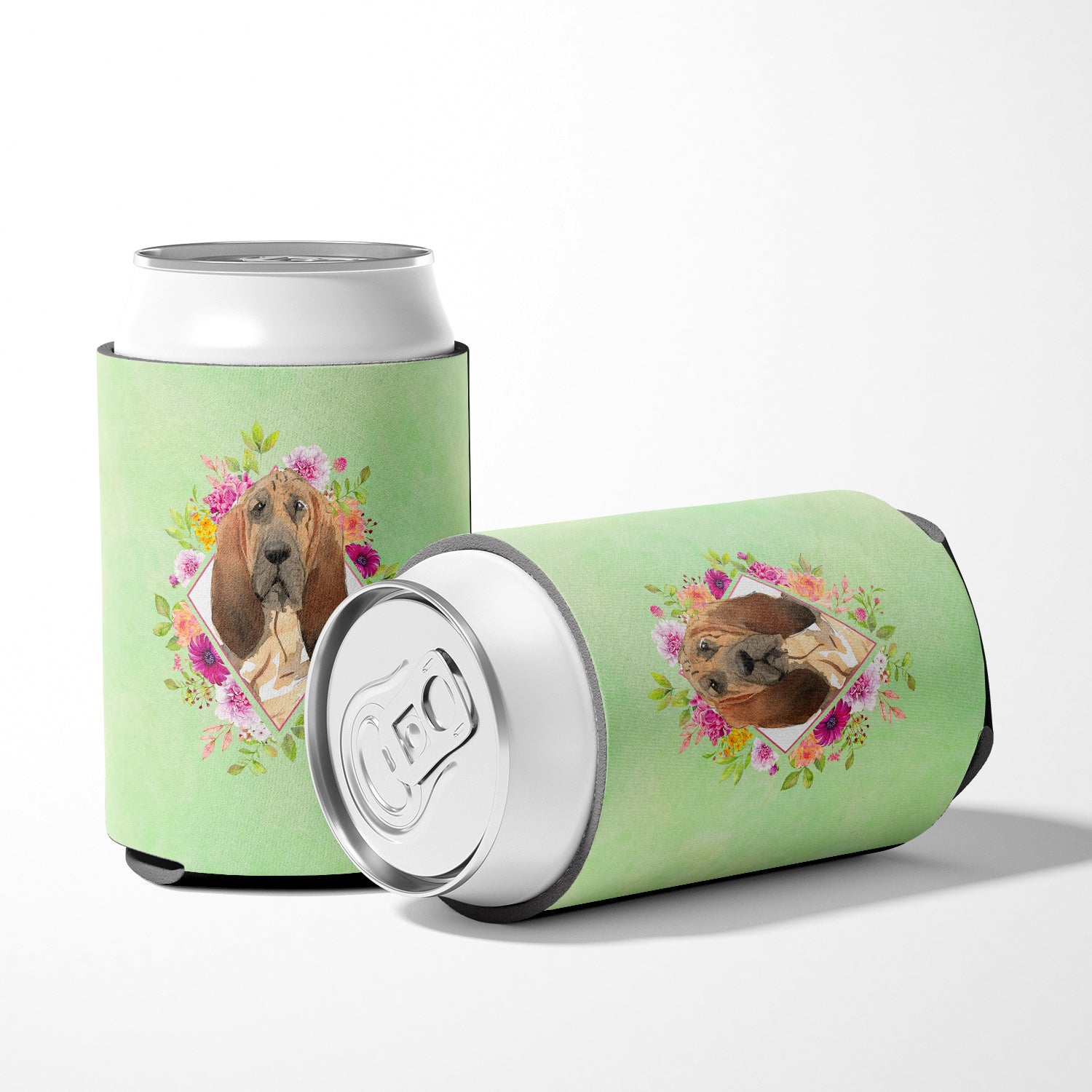 Bloodhound Green Flowers Can or Bottle Hugger CK4419CC  the-store.com.