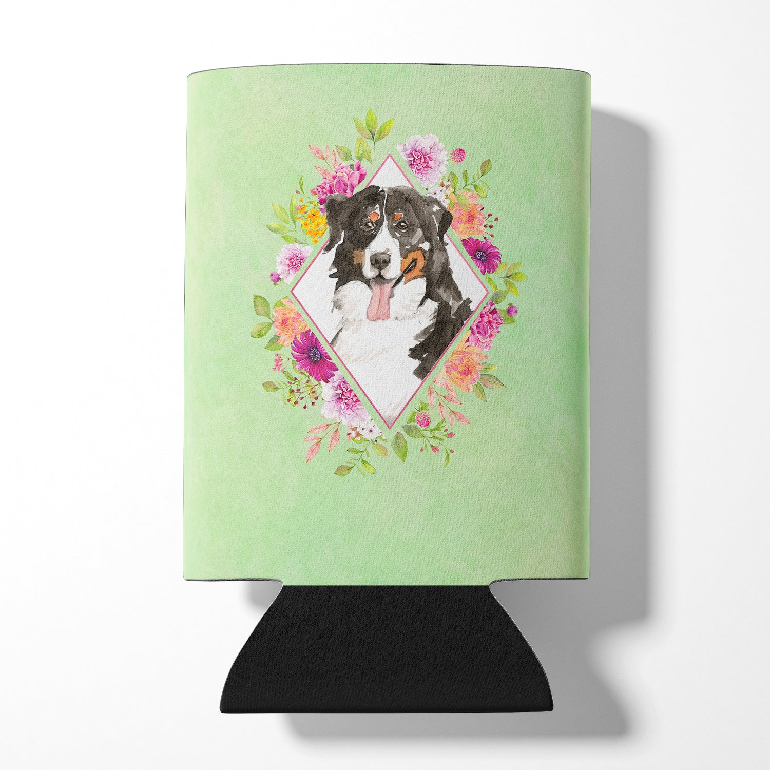 Bernese Mountain Dog Green Flowers Can or Bottle Hugger CK4424CC  the-store.com.