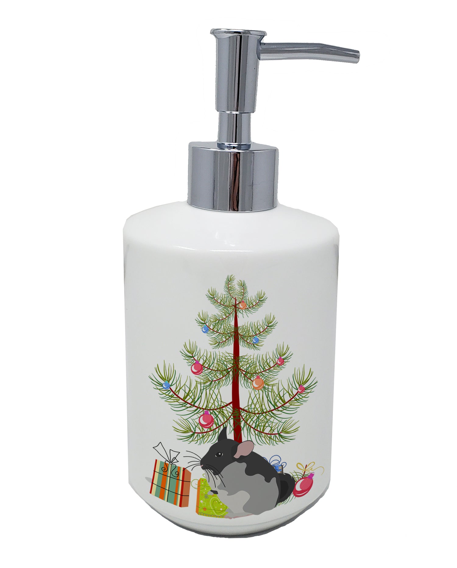 Buy this Black Velvet Chinchilla Merry Christmas Ceramic Soap Dispenser