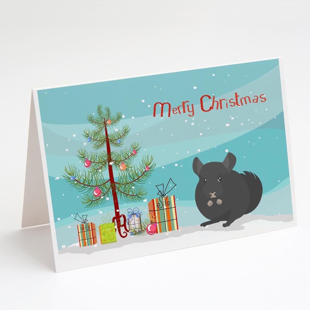 Buy this Charcoal Chinchilla Merry Christmas Greeting Cards and Envelopes Pack of 8