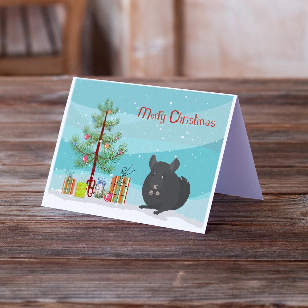 Charcoal Chinchilla Merry Christmas Greeting Cards and Envelopes Pack of 8 - the-store.com