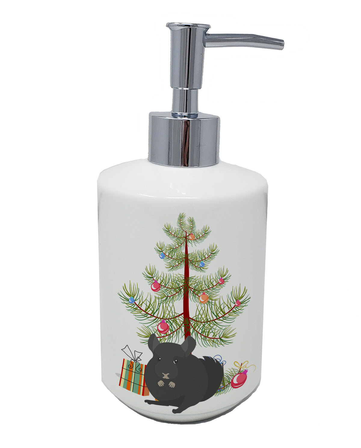 Buy this Charcoal Chinchilla Merry Christmas Ceramic Soap Dispenser