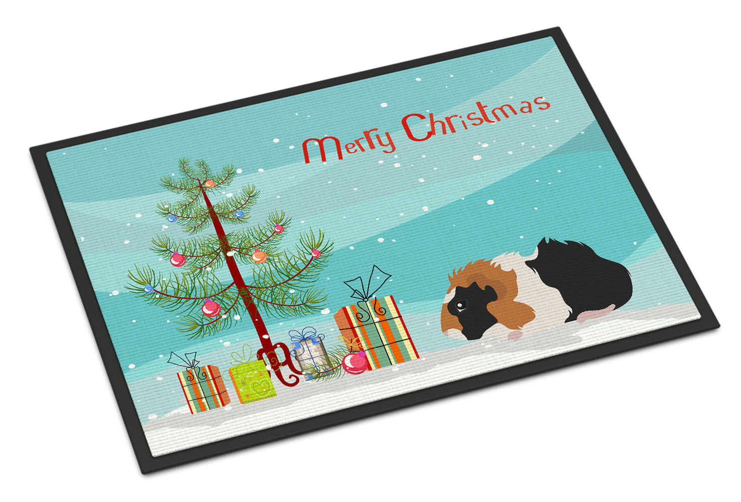 Abyssinian Guinea Pig Merry Christmas Indoor or Outdoor Mat 18x27 CK4438MAT - the-store.com