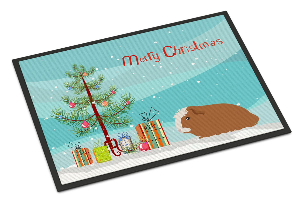 Crested Guinea Pig Merry Christmas Indoor or Outdoor Mat 24x36 CK4440JMAT by Caroline&#39;s Treasures