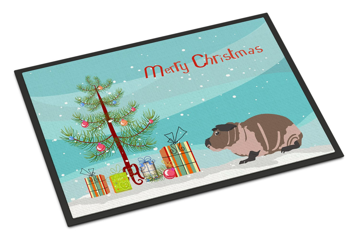 Skinny Guinea Pig Merry Christmas Indoor or Outdoor Mat 24x36 CK4447JMAT by Caroline&#39;s Treasures