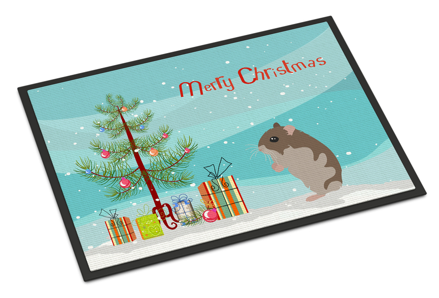 Dwarf Hamster Merry Christmas Indoor or Outdoor Mat 18x27 CK4451MAT - the-store.com