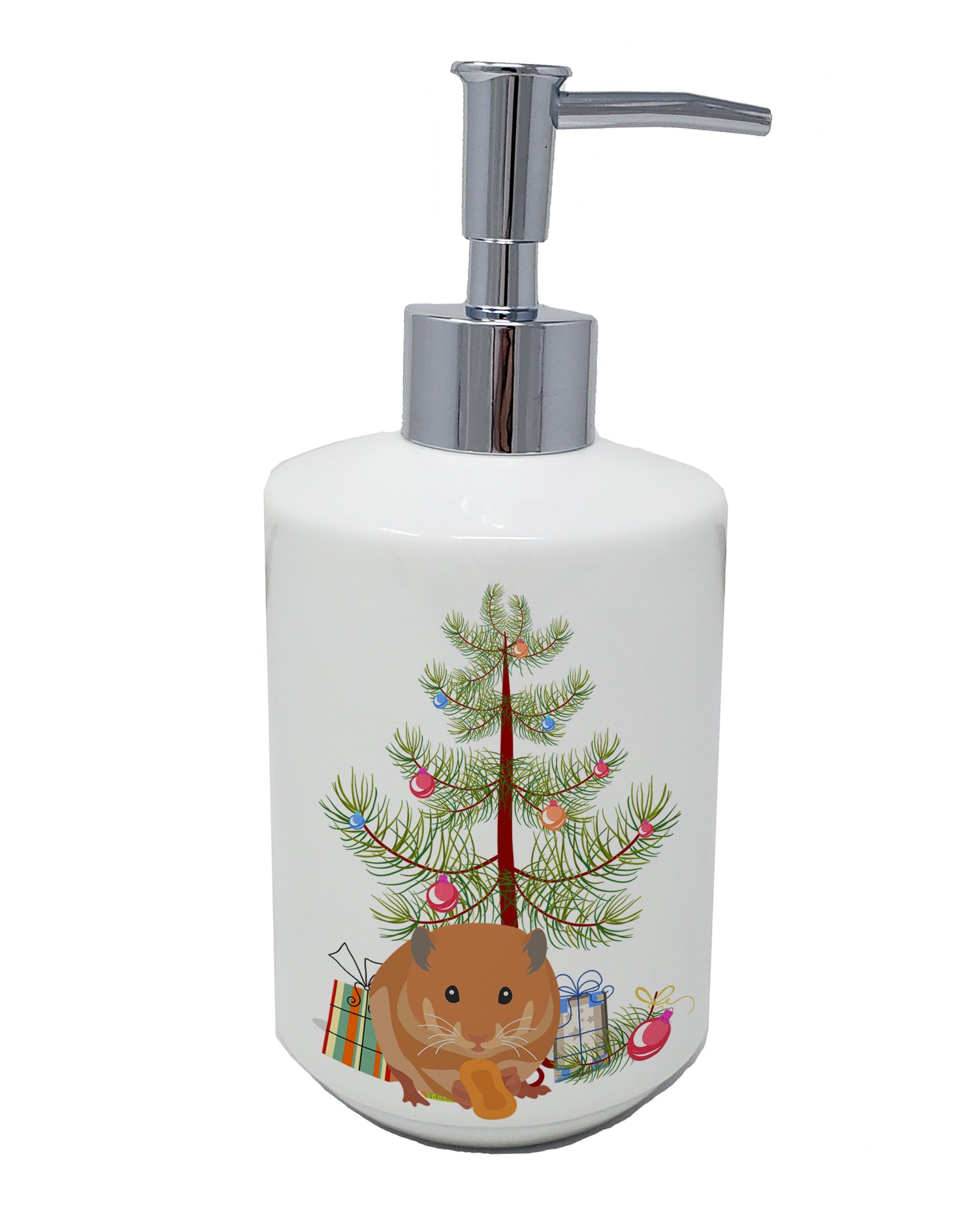 Buy this Teddy Bear Hamster Merry Christmas Ceramic Soap Dispenser