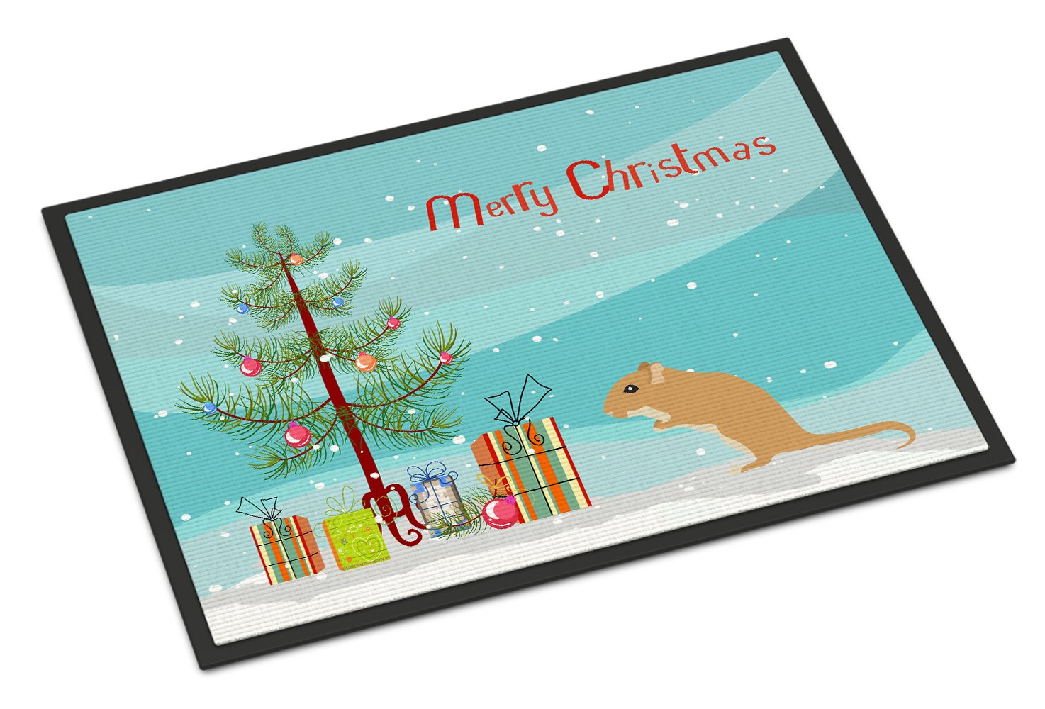 Gerbil Mouse Merry Christmas Indoor or Outdoor Mat 24x36 CK4461JMAT by Caroline's Treasures