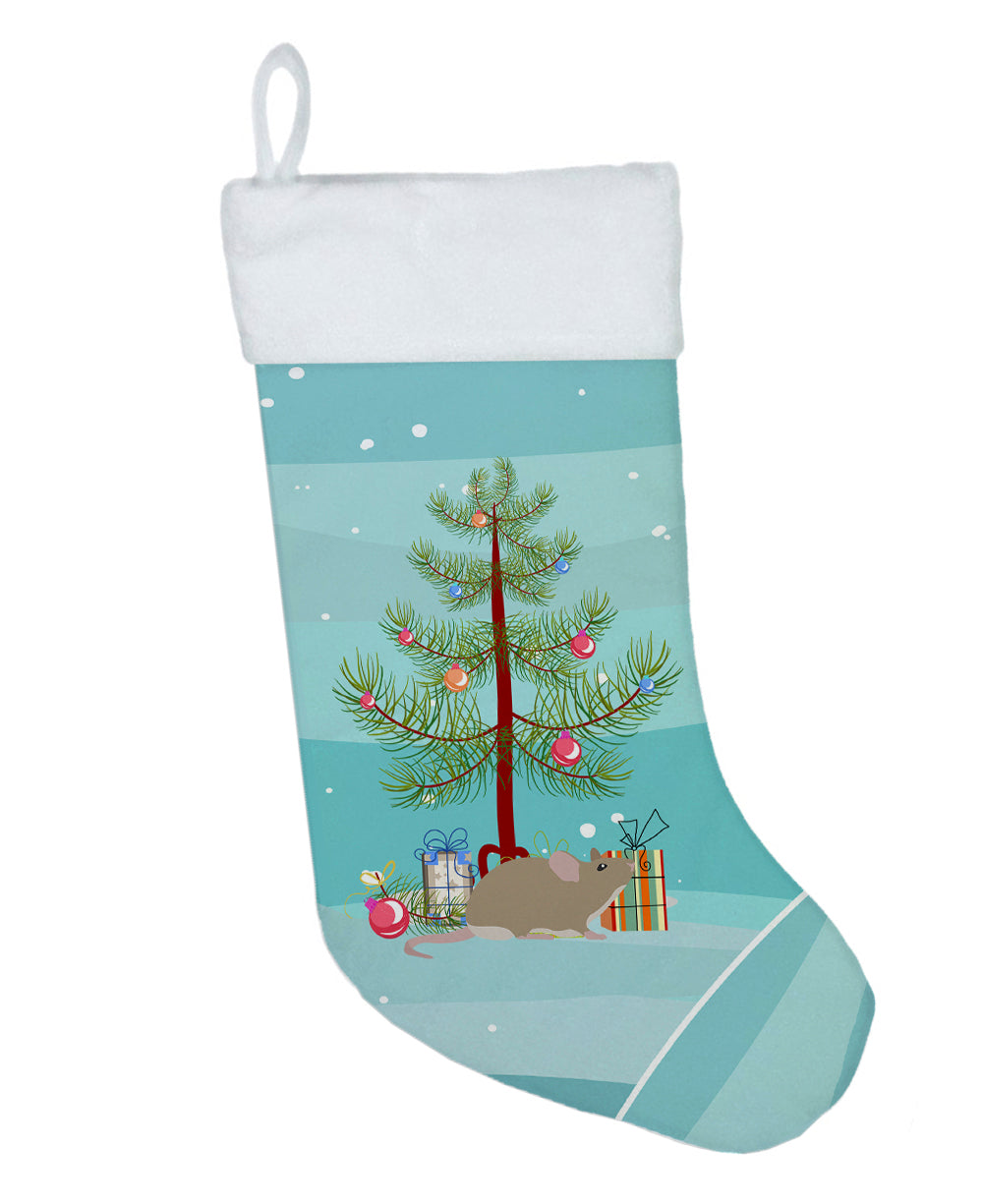 Grey Domestic Mouse Merry Christmas Christmas Stocking  the-store.com.