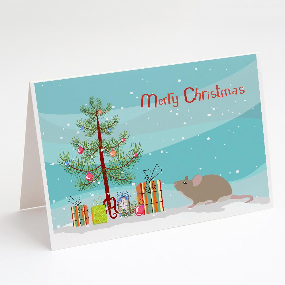 Buy this Grey Domestic Mouse Merry Christmas Greeting Cards and Envelopes Pack of 8