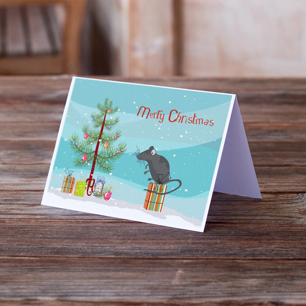 Satin Mouse Merry Christmas Greeting Cards and Envelopes Pack of 8 - the-store.com