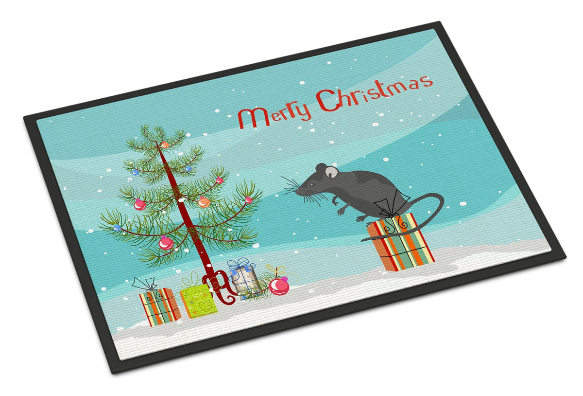 Satin Mouse Merry Christmas Indoor or Outdoor Mat 24x36 CK4464JMAT by Caroline&#39;s Treasures