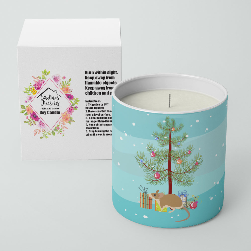 Caroline's Treasures Spiny Mouse Merry Christmas 10 oz Decorative Soy Candle