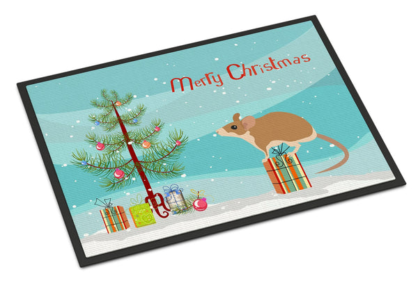 Spiny Mouse Merry Christmas Indoor or Outdoor Mat 24x36 CK4465JMAT by Caroline's Treasures