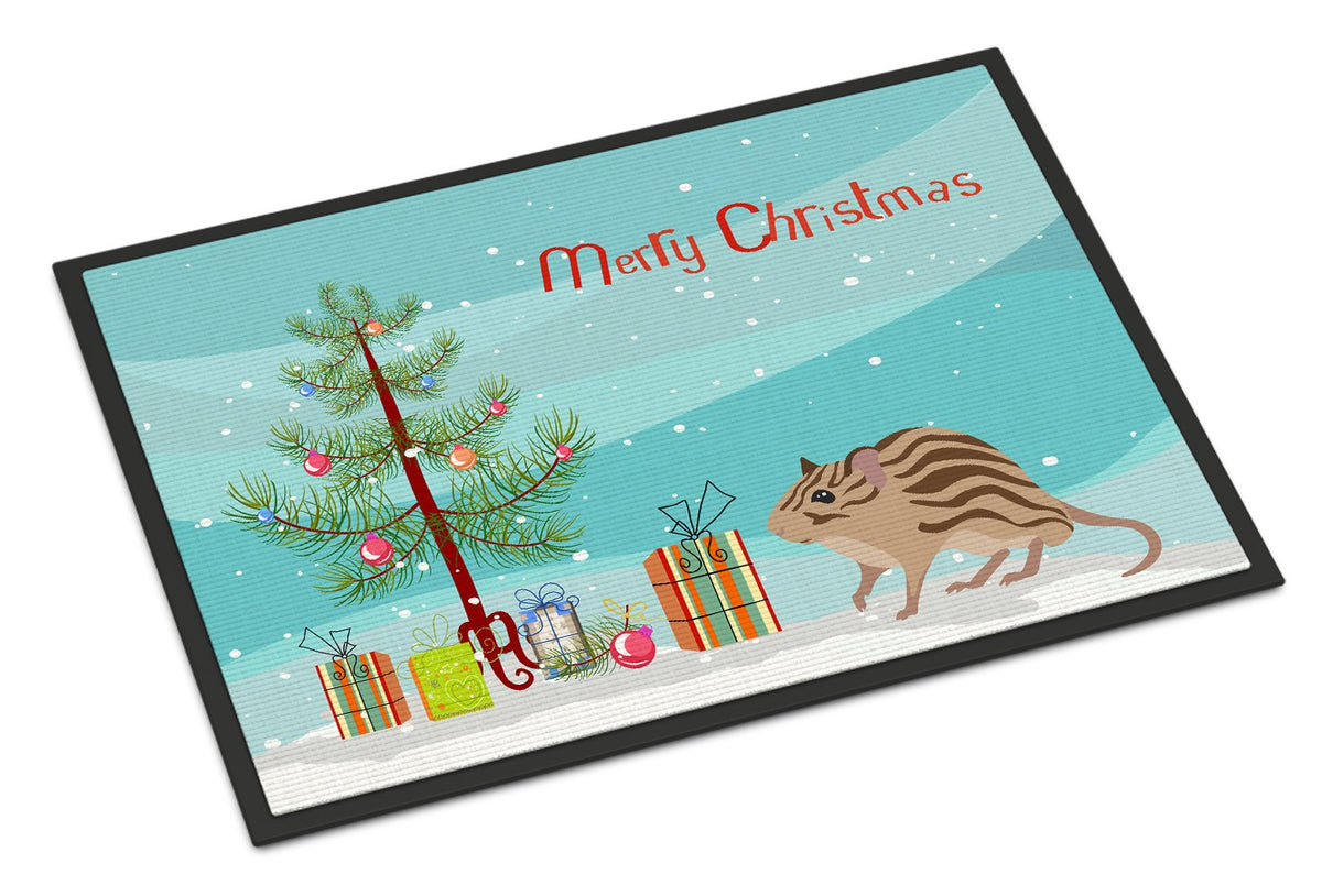 Zebra Mouse Merry Christmas Indoor or Outdoor Mat 24x36 CK4467JMAT by Caroline&#39;s Treasures