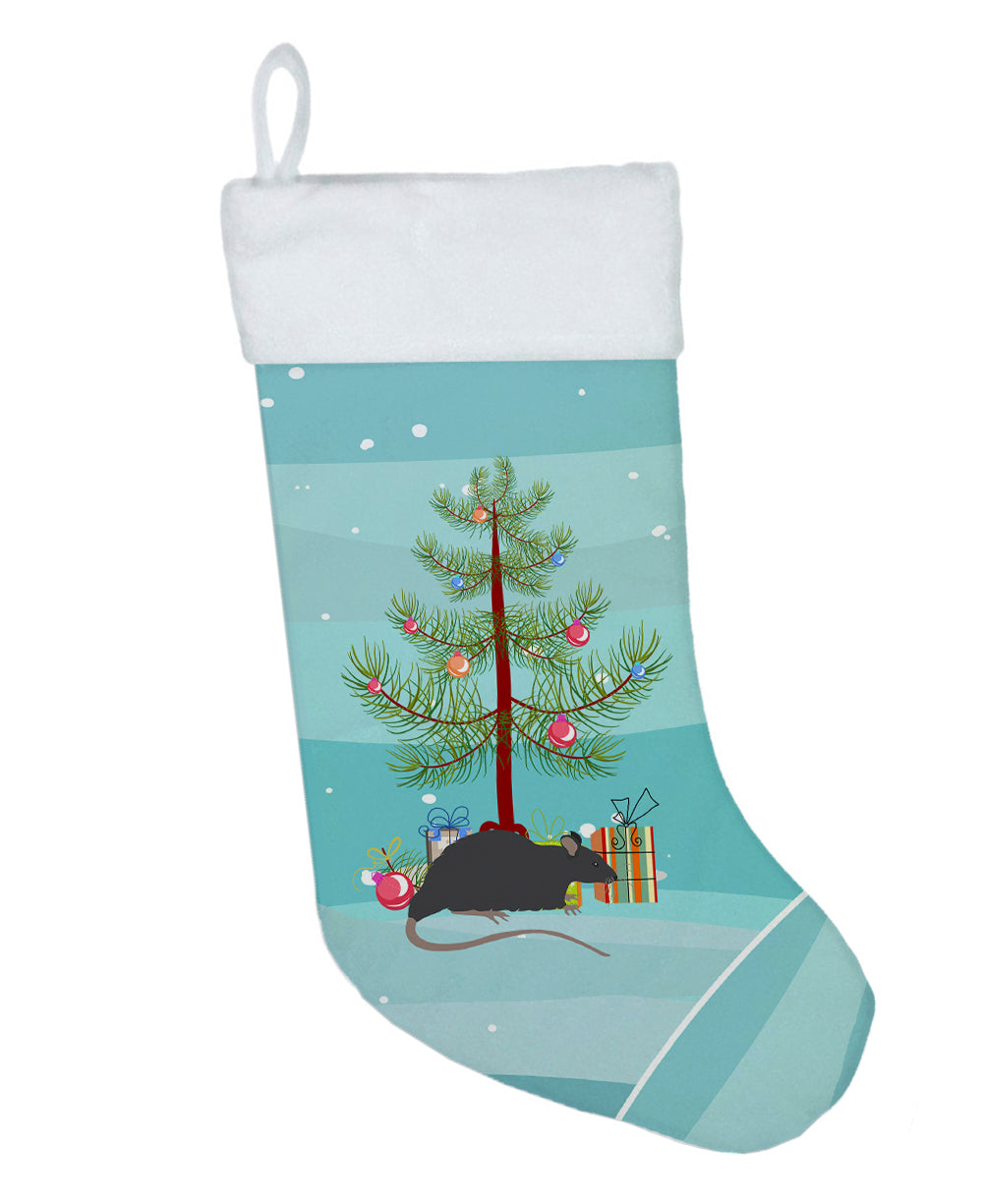 Caroline's Treasures Black Rat Merry Christmas Christmas Stocking