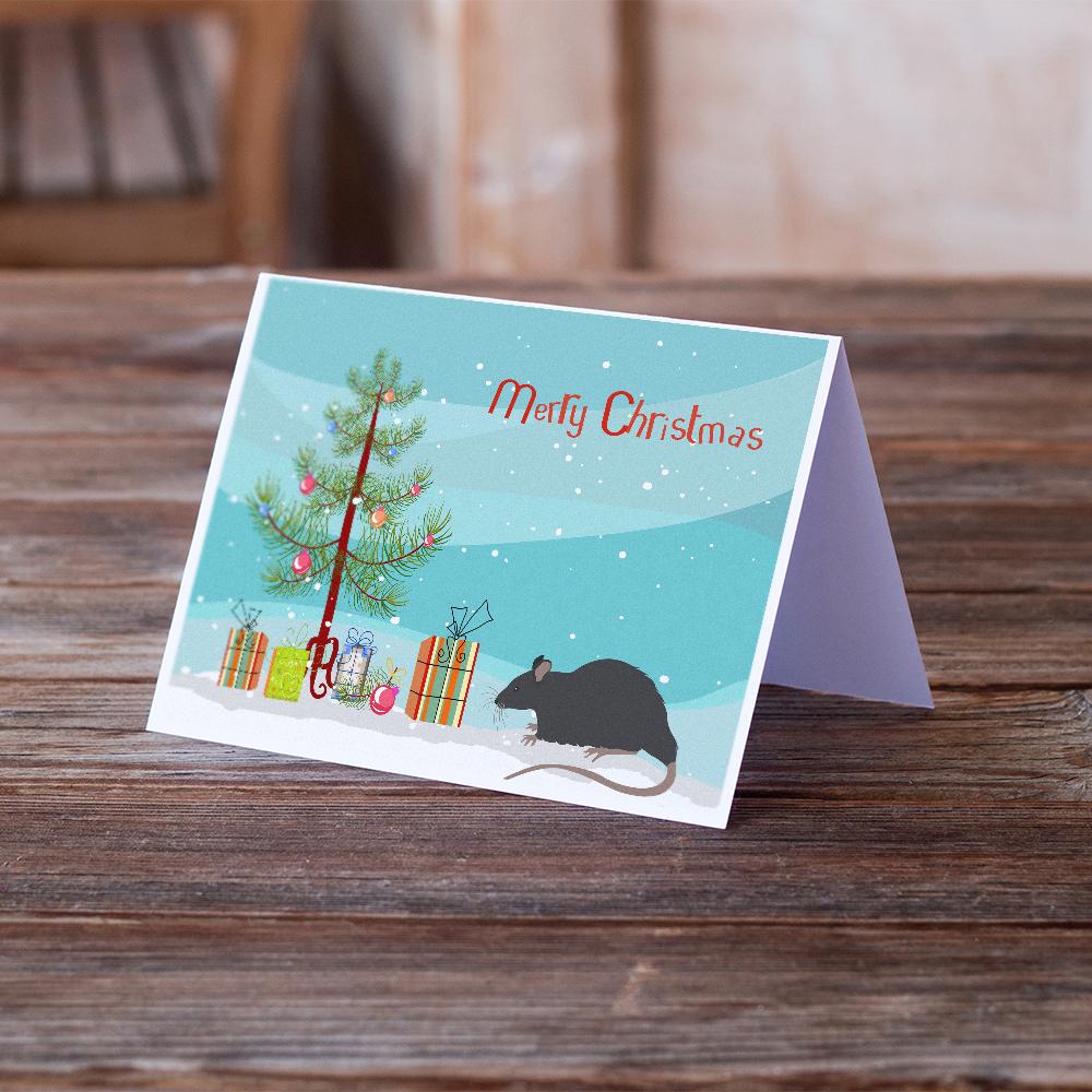 Black Rat Merry Christmas Greeting Cards and Envelopes Pack of 8 - the-store.com