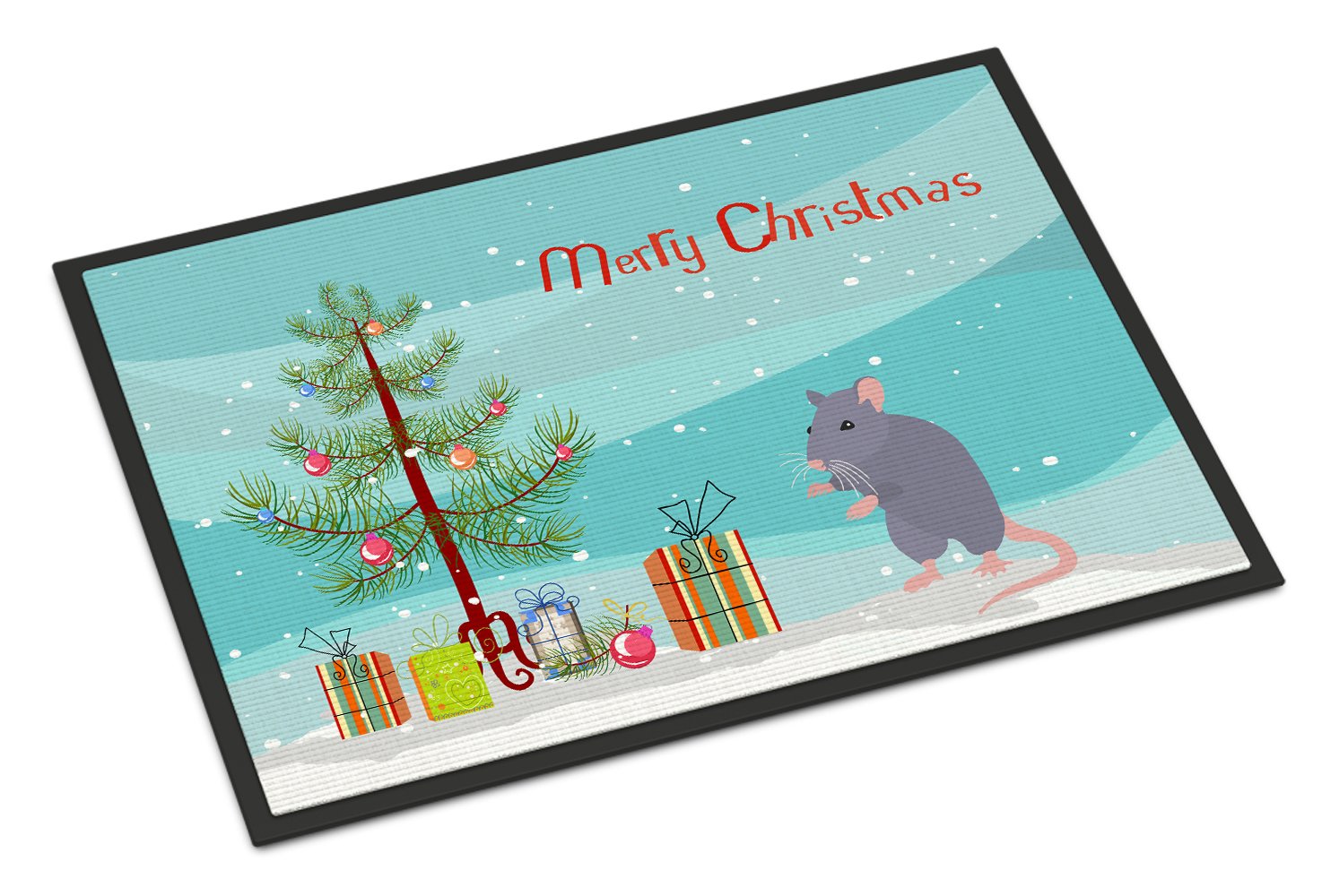 Blue Rat Merry Christmas Indoor or Outdoor Mat 24x36 CK4469JMAT by Caroline's Treasures
